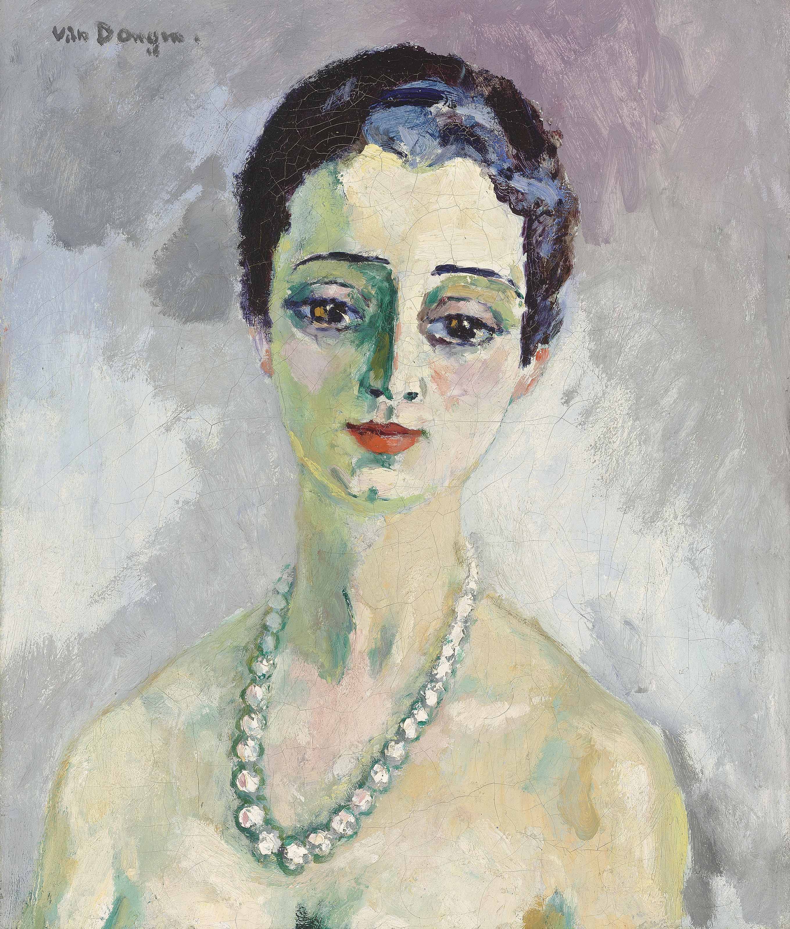{{ product_title }} Fine Art Print | {{ product_vendor }} Jakero77 Kees van Dongen - Luisa (circa 1920) Woman in Pearls - 17" x 22" Fine Art Print Art Print  Jakero77