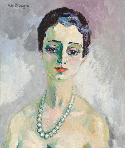 {{ product_title }} Fine Art Print | {{ product_vendor }} Jakero77 Kees van Dongen - Luisa (circa 1920) Woman in Pearls - 17" x 22" Fine Art Print Art Print  Jakero77