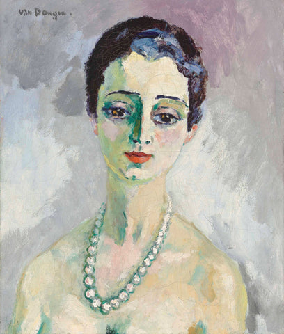{{ product_title }} Fine Art Print | {{ product_vendor }} Jakero77 Kees van Dongen - Luisa (circa 1920) Woman in Pearls - 17" x 22" Fine Art Print Art Print  Jakero77