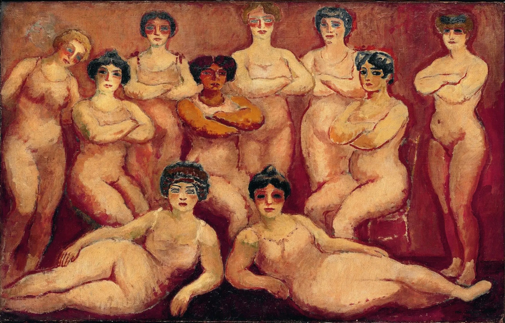 {{ product_title }} Fine Art Print | {{ product_vendor }} Jakero77 Kees van Dongen - Tabarin Wrestlers, Les Lutteuses (1907-08) - 17"x22" Art Print Art Print  Jakero77