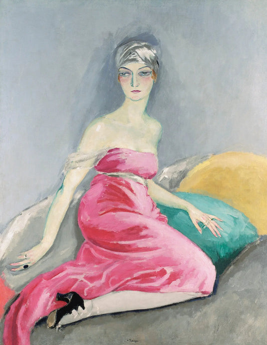{{ product_title }} Fine Art Print | {{ product_vendor }} Jakero77 Kees van Dongen - The Pink Dress Ève Francis (1919) - 17" x 22" Fine Art Print Art Print  Jakero77