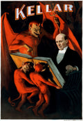 Kellar Reads with the Devil Vintage Magic Show Poster 1890 Fine Art Print