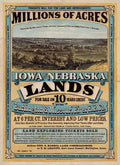 Land for Sale Iowa & Nebraska Pioneer Land Rush 1872 Fine Art Print