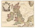 Great Britain and Ireland Large Wall Map Poster 1700 Fine Art Print