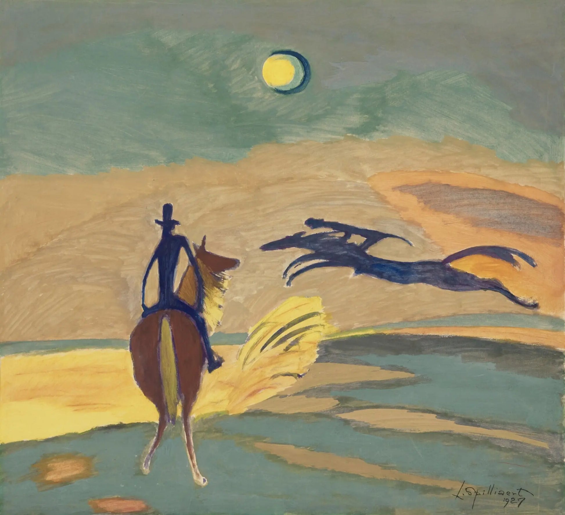 {{ product_title }} Fine Art Print | {{ product_vendor }} Jakero77 Léon Spilliaert - Cavaliers (1927) Horse and Rider Fine Art Print Art Print  Jakero77