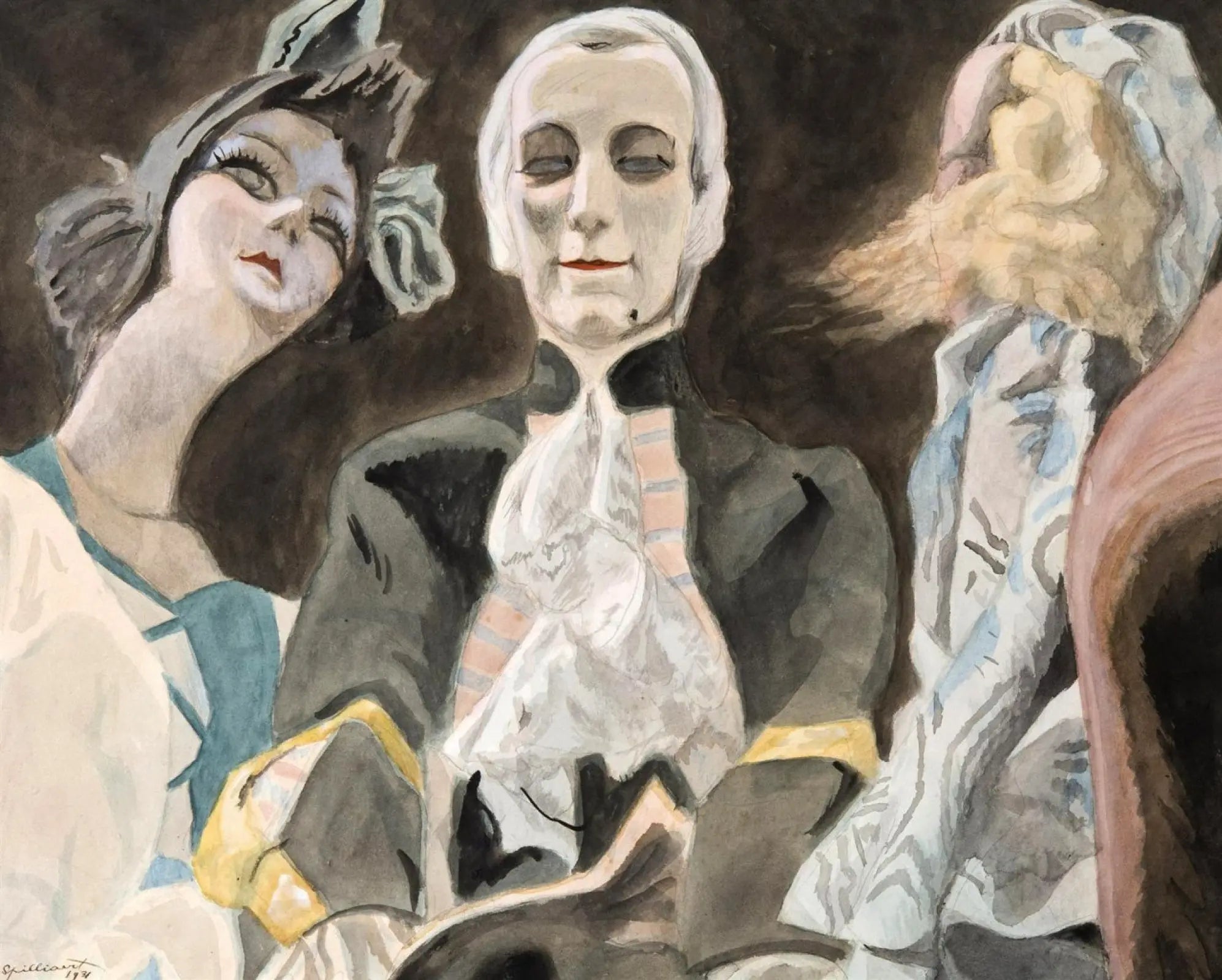 {{ product_title }} Fine Art Print | {{ product_vendor }} Jakero77 Léon Spilliaert - Drie Poppen - Trois Poupées (1931) Dolls Fine Art Print Art Print  Jakero77