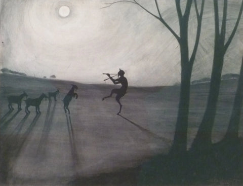{{ product_title }} Fine Art Print | {{ product_vendor }} Jakero77 Léon Spilliaert - Faun by Moonlight (1900) Fine Art Print Art Print  Jakero77