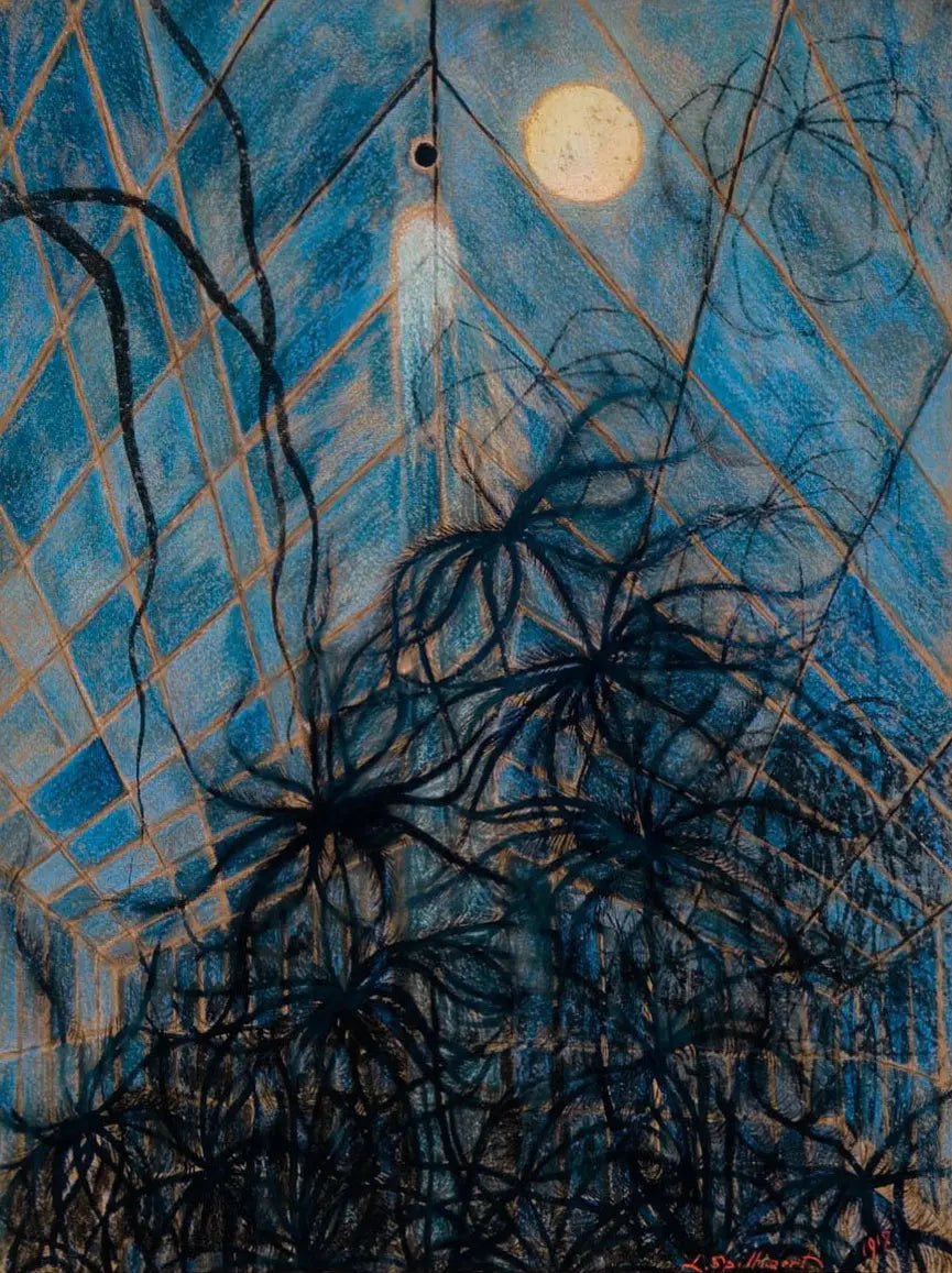 {{ product_title }} Fine Art Print | {{ product_vendor }} Jakero77 Léon Spilliaert - Greenhouse (1917) Moonlight Plants Fine Art Print Art Print  Jakero77