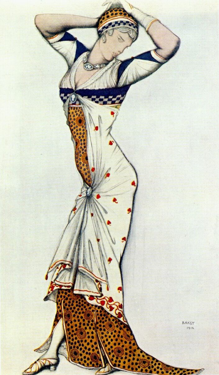 Leon Bakst Design for a Lady's Dress 1912 Fine Art Print
