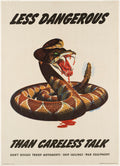 Less Dangerous Than Careless Talk WWII Espionage 1940 Fine Art Print