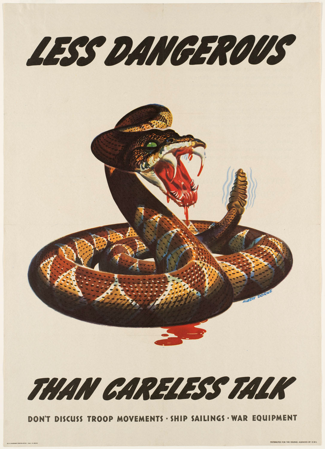 Less Dangerous Than Careless Talk WWII Espionage 1940 Fine Art Print
