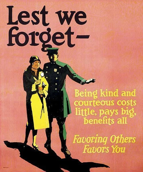Lest We Forget Workplace Motivational Poster 1929 Fine Art Print