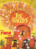 Fly TWA Los Angeles Vintage Style Travel Poster 1960 Fine Art Print
