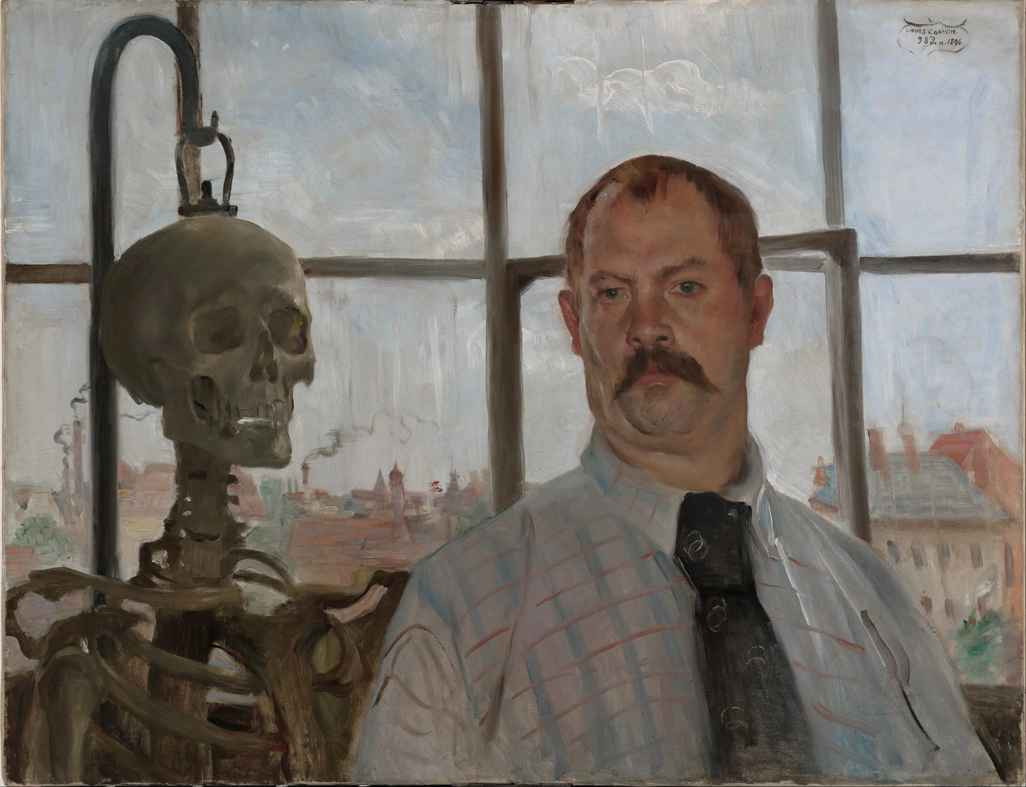 {{ product_title }} Fine Art Print | {{ product_vendor }} Jakero77 Lovis Corinth - Self Portrait with Skeleton (1896) Fine Art Print Art Print  Jakero77