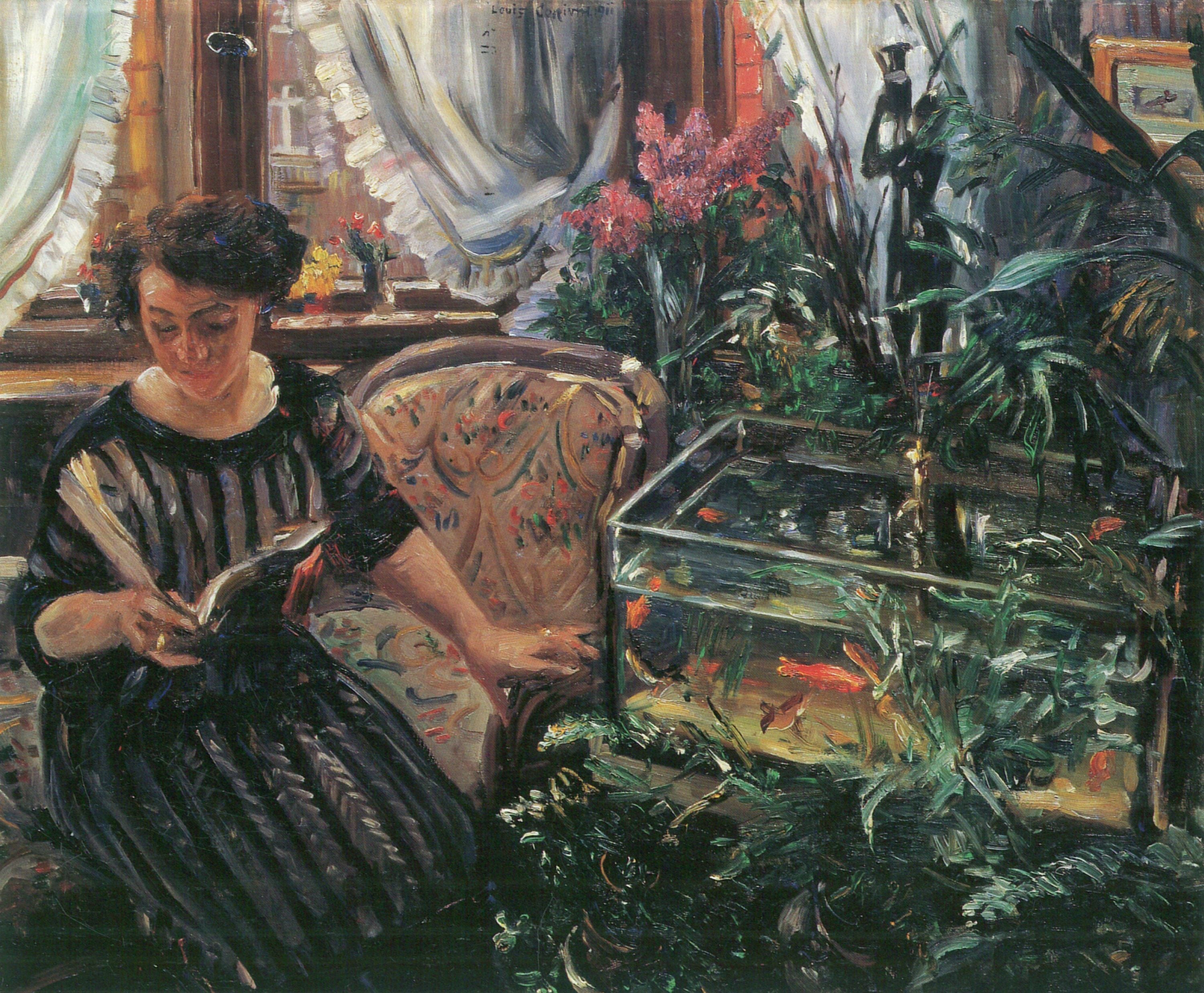 Lovis Corinth Woman by a Goldfish Tank 1911 Fine Art Print