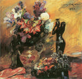 Lovis Corinth Cala Lilies and Lilacs with a Bronze Figurine 1920 Fine Art Print