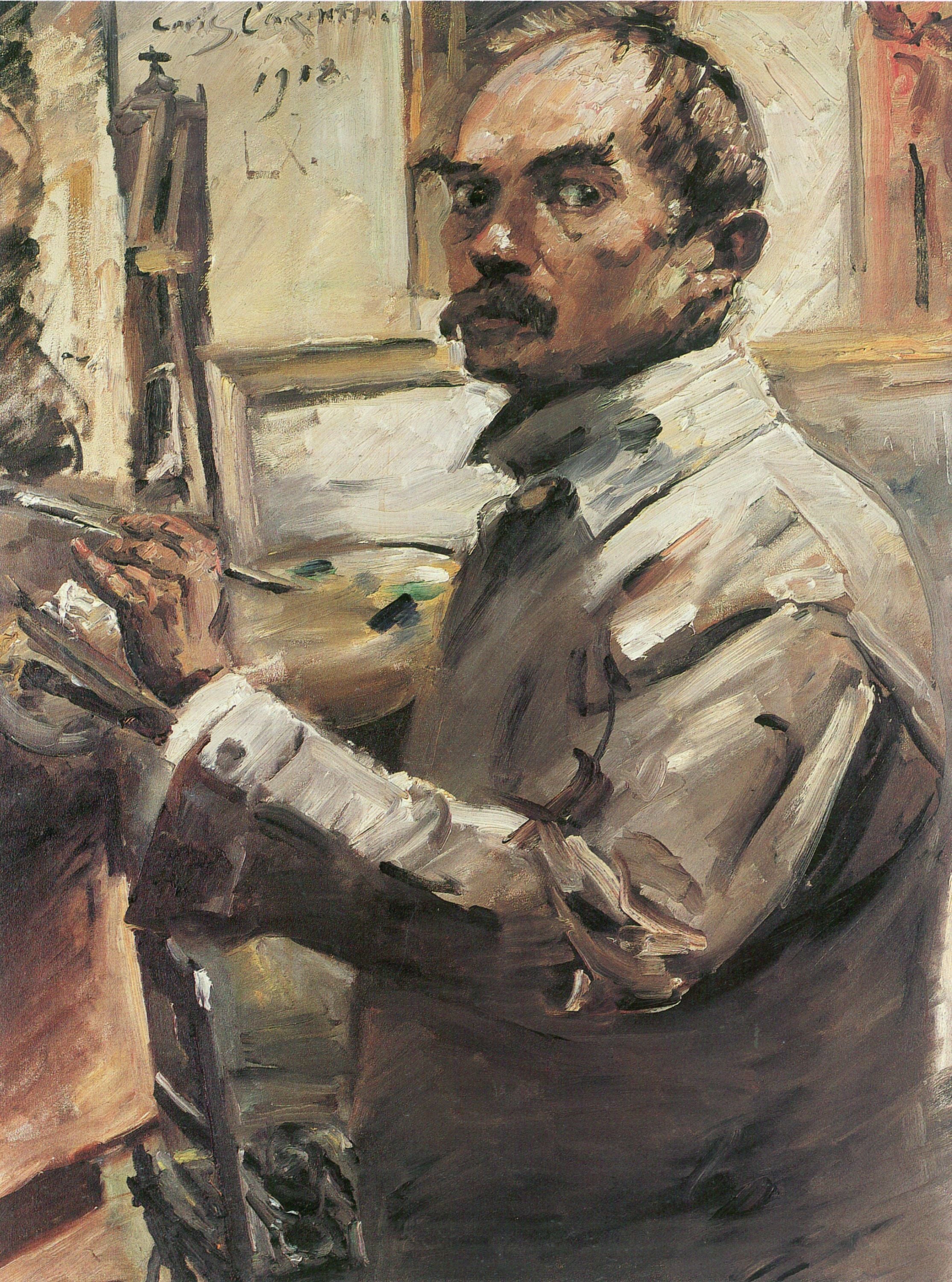 Lovis Corinth Self-Portrait in a White Smock 1918 Fine Art Print