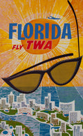 Fly TWA Miami Vintage Style Airline Travel Poster 1960 Fine Art Print