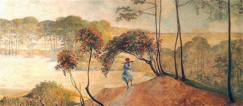 Jacek Malczewski Follow the Stream (Right Wing) 1909-1910 Fine Art Print