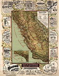 California Roads for Cyclists Map Print 1896 Fine Art Print