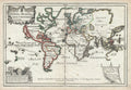 World Map Poster Historic Antique World Map Vintage 1705 Fine Art Print