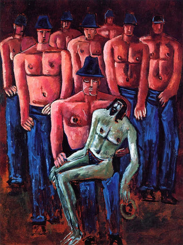 {{ product_title }} Fine Art Print | {{ product_vendor }} Jakero77 Marsden Hartley - Christ Held by Half Naked Men (1941) Fine Art Print Art Print  Jakero77