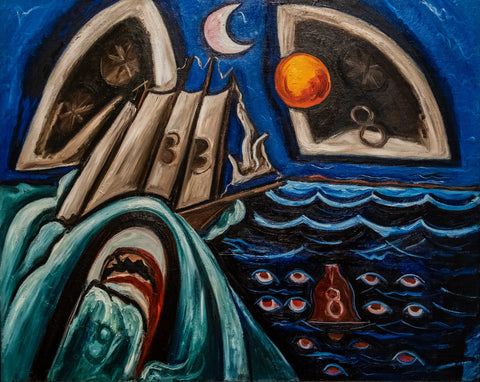 {{ product_title }} Fine Art Print | {{ product_vendor }} Jakero77 Marsden Hartley - Eight Bells Folly Memorial to Hart Crane (1933) Fine Art Print Art Print  Jakero77