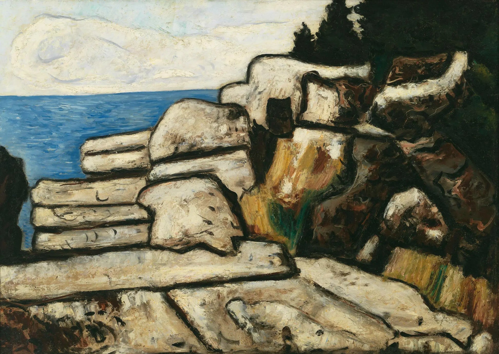 {{ product_title }} Fine Art Print | {{ product_vendor }} Jakero77 Marsden Hartley - Granite by the Sea (1937) Fine Art Print Art Print  Jakero77