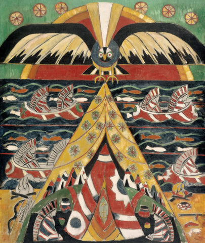 {{ product_title }} Fine Art Print | {{ product_vendor }} Jakero77 Marsden Hartley - Indian Fantasy (1914) Fine Art Print Art Print  Jakero77