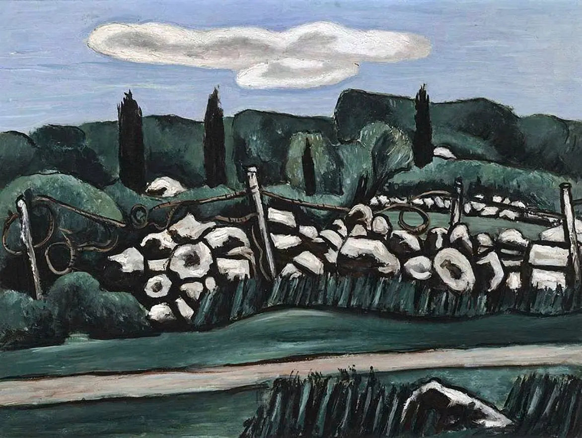 {{ product_title }} Fine Art Print | {{ product_vendor }} Jakero77 Marsden Hartley - The Last Stone Walls Dogtown (1936) Fine Art Print Art Print  Jakero77