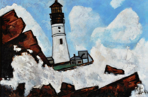 {{ product_title }} Fine Art Print | {{ product_vendor }} Jakero77 Marsden Hartley - The Lighthouse (1940-41) Maine Coast Fine Art Print Art Print  Jakero77