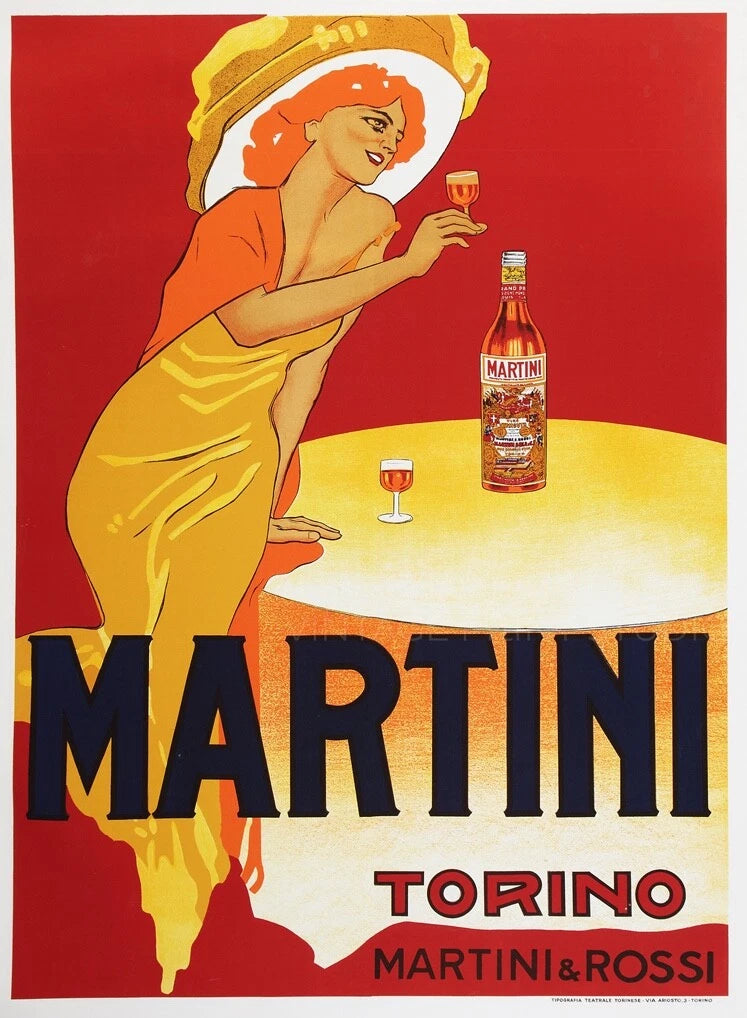 Martini Torino Vintage Liquor Advertising Poster Print 1910 Fine Art Print