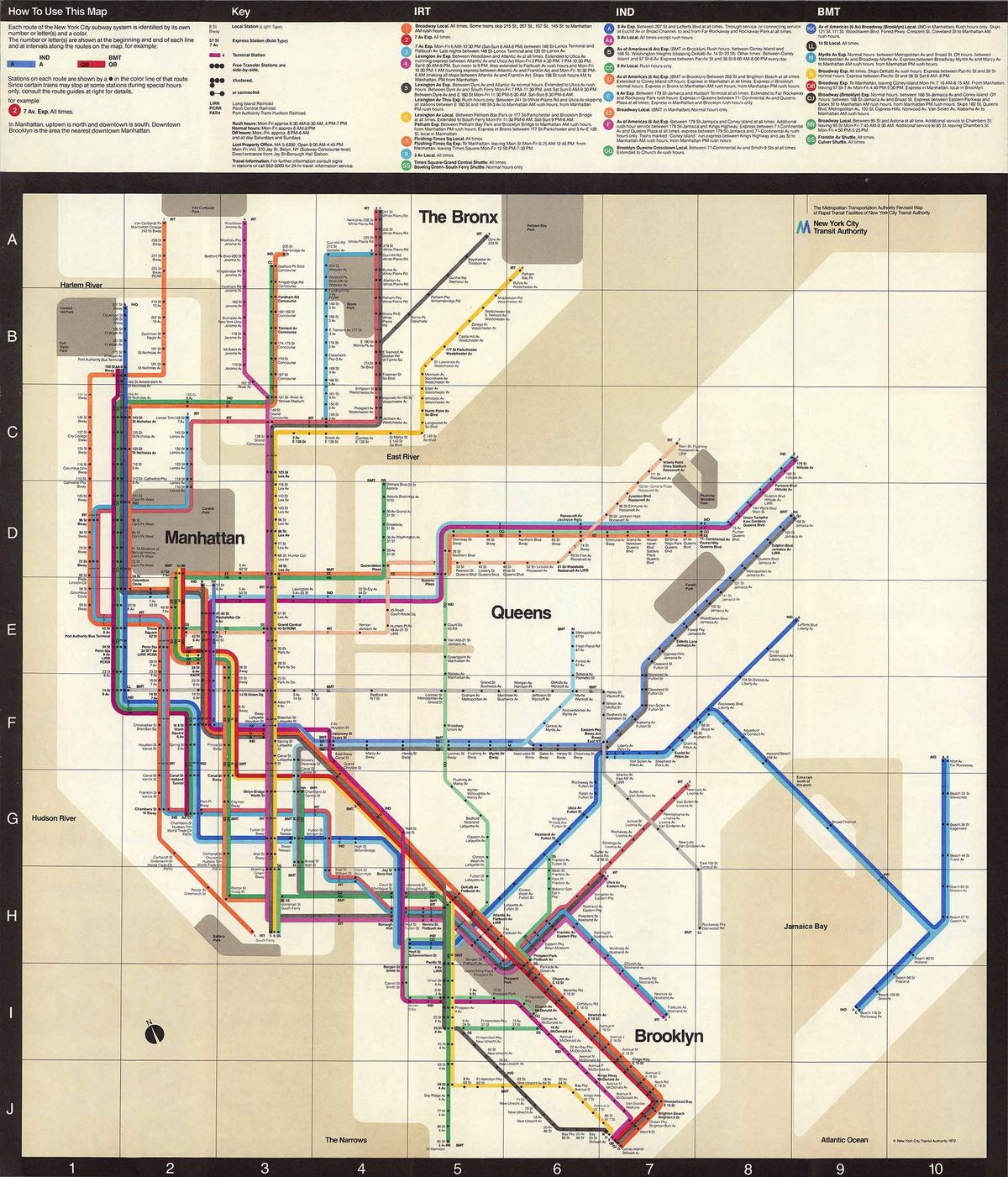 Massimo Vignelli New York City Subway Map Poster 1972 Fine Art Print