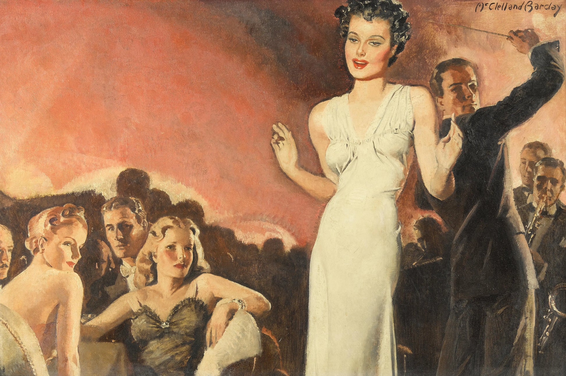 {{ product_title }} Fine Art Print | {{ product_vendor }} Jakero77 McClelland Barclay - The Nightclub Singer (circa 1940) Fine Art Print Art Print  Jakero77