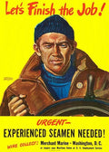 Merchant Marine Seamen Needed! WWII Recruitment Poster 1944 Fine Art Print
