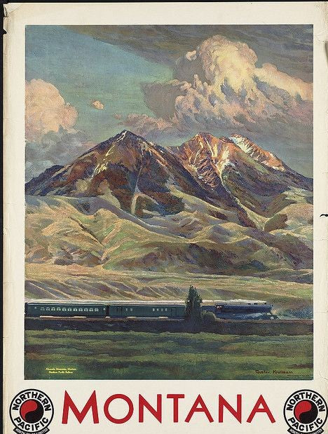 Visit Montana Northern Pacific Railroad Vintage 1920 Fine Art Print