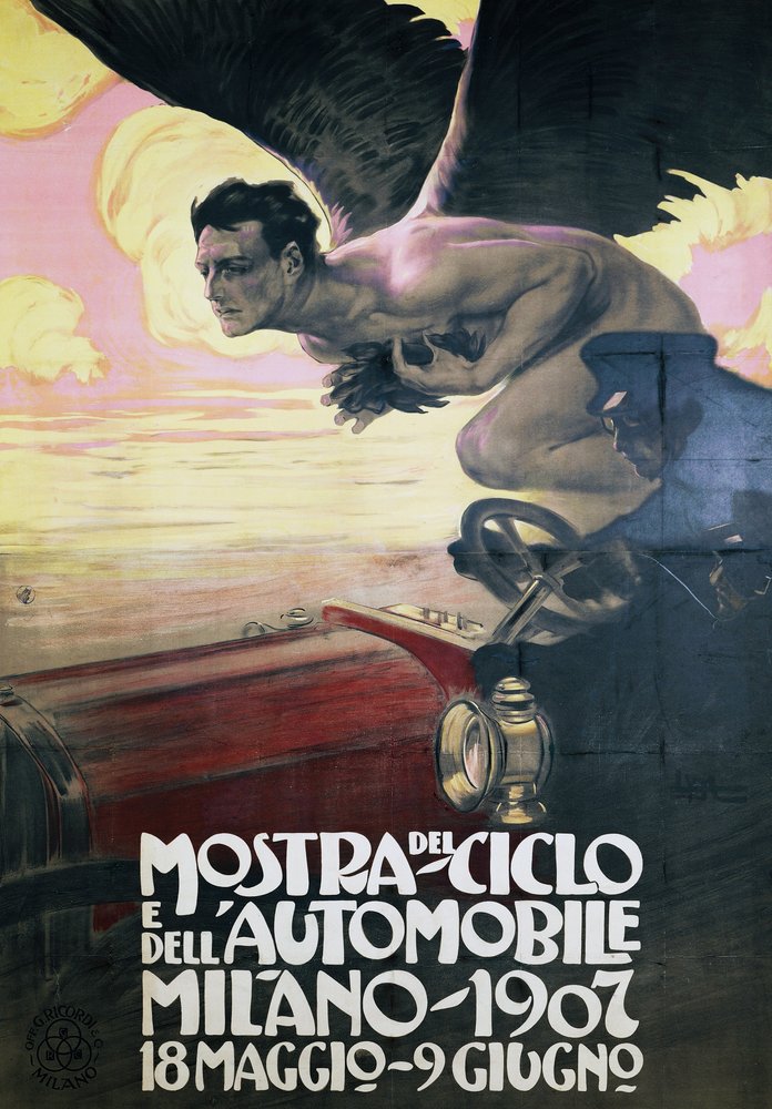 Mostra del Ciclo Milano Italy Vintage Automobile 1907 Fine Art Print
