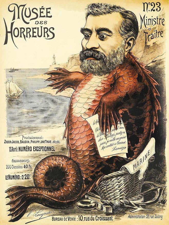 Musée des Horreurs Fish Man Vintage Freak Show 1890 Fine Art Print