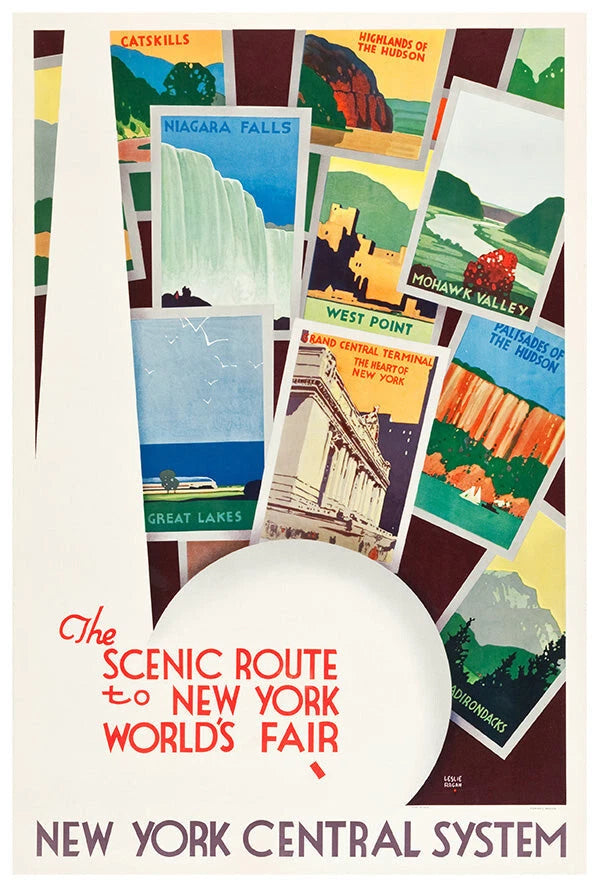 New York World's Fair Scenic Route Vintage 1939 Fine Art Print