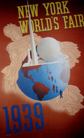 New York World's Fair Vintage Globe & Theme Center Poster 1939 Fine Art Print