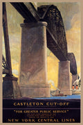 New York Central Lines Castleton Bridge Railroad Travel 1924 Fine Art Print