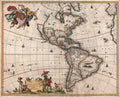 New & Accurate Map of America Vintage Style 1680 Fine Art Print