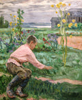 Nikolay Bogdanov Belsky Boy on a Grass 1910 Fine Art Print
