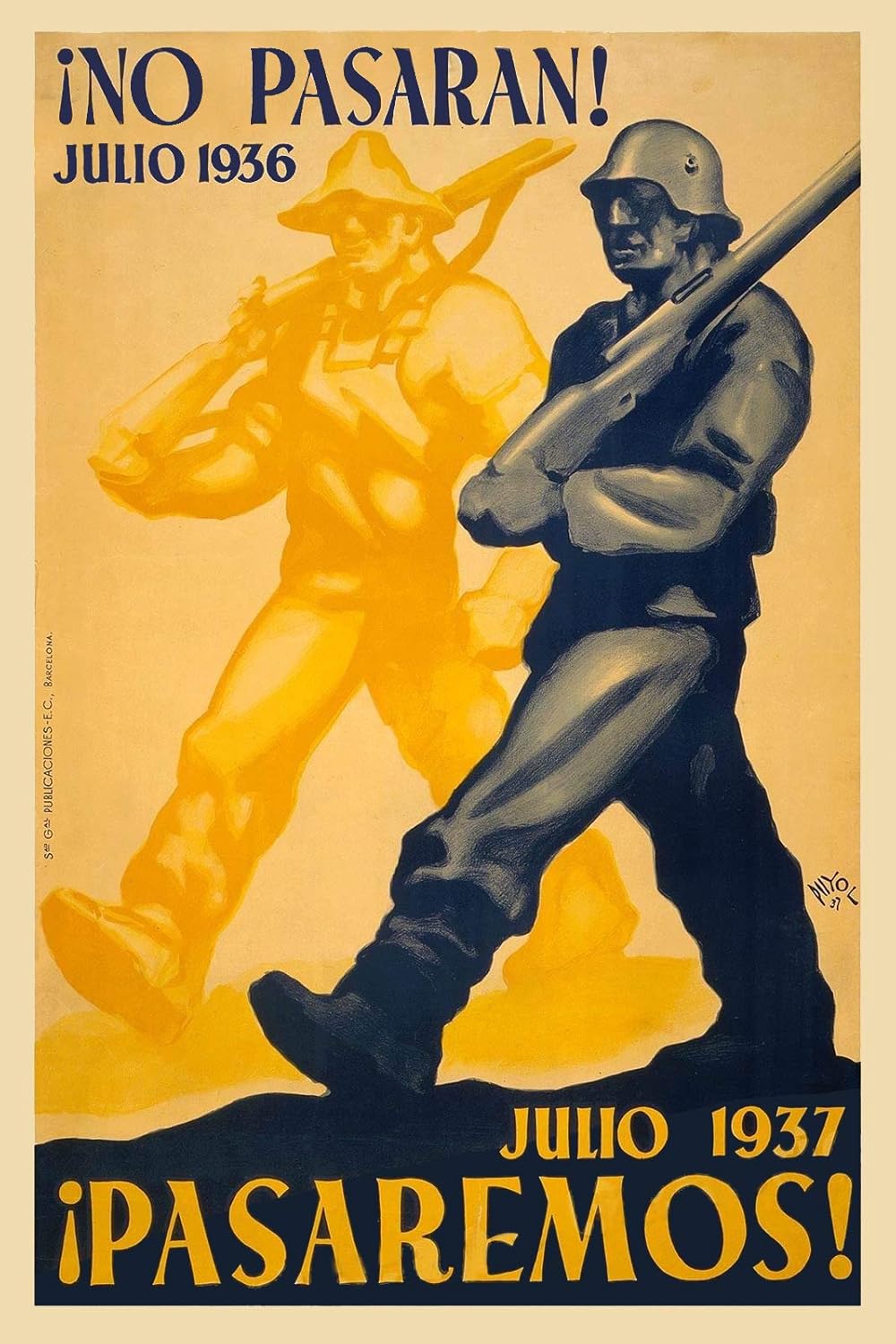 No Pasarán They Shall Not Pass! Spanish Civil War Vintage 1936 Fine Art Print