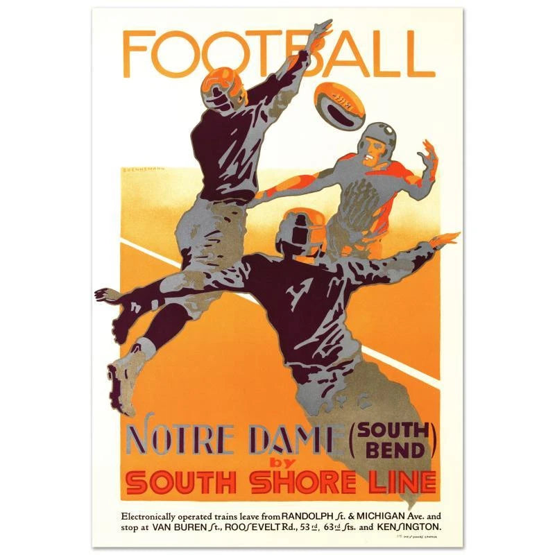 Notre Dame Football Vintage Style College 1926 Fine Art Print