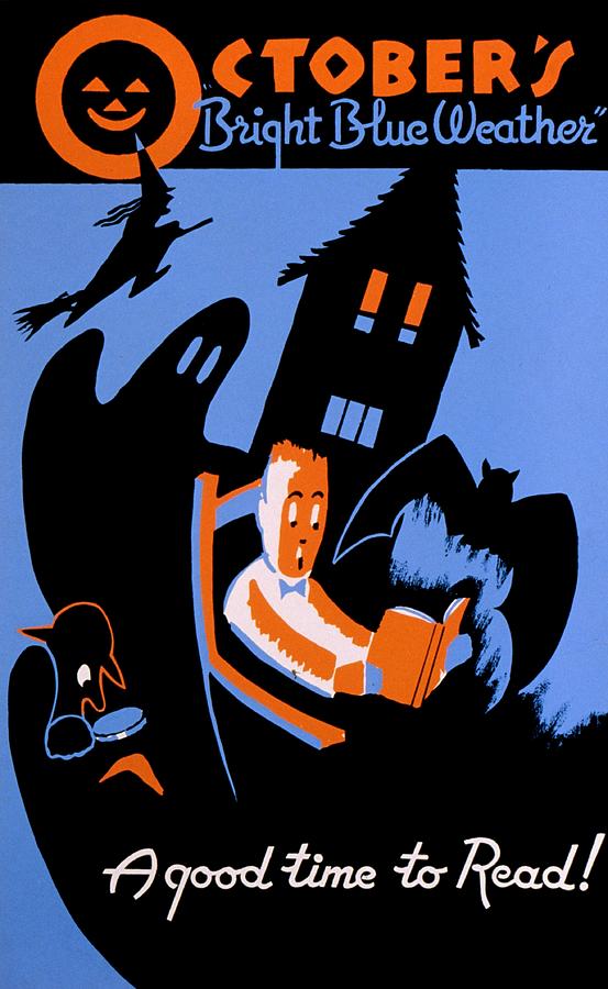 October A Good Time to Read WPA Poster Print 1936 Fine Art Print