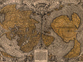 World Map from the North & South Poles Vintage Style 1530 Fine Art Print