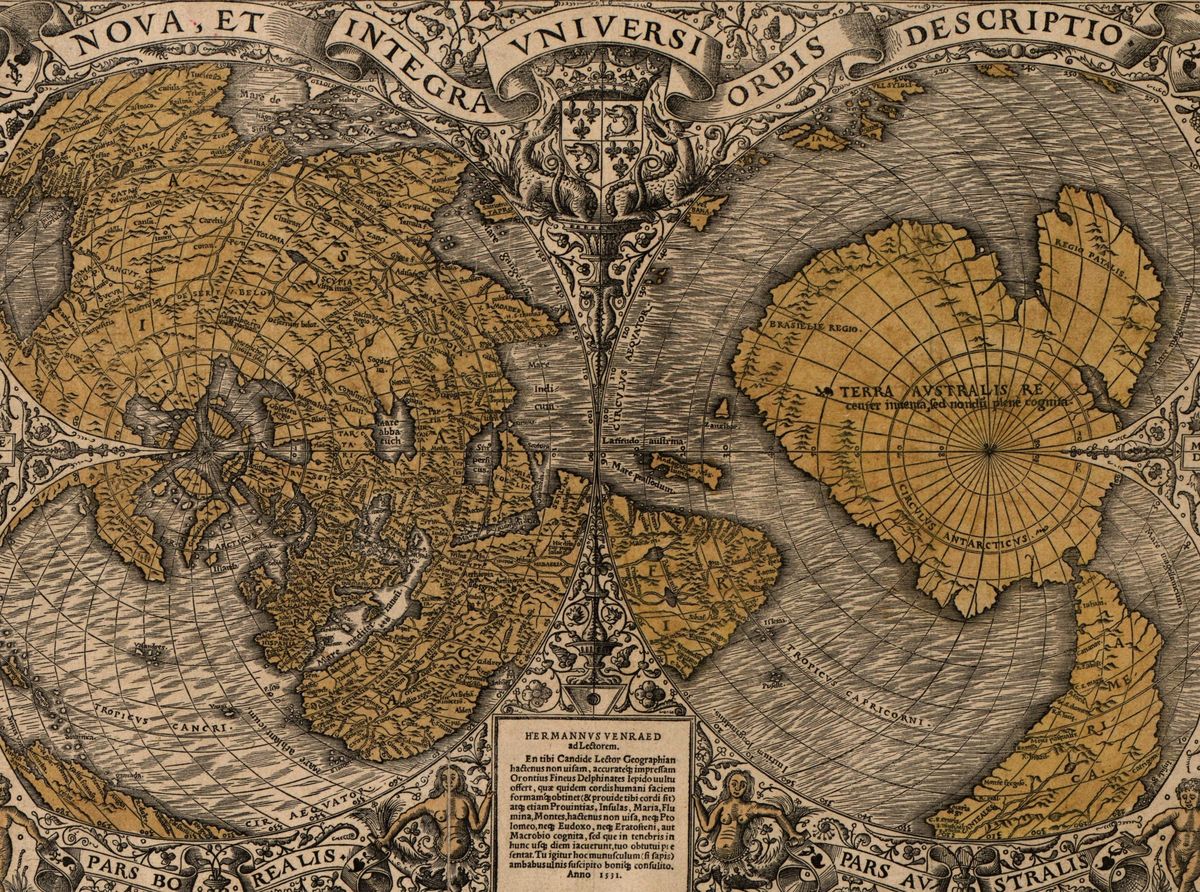 Nova et Integra Universi Orbis Old World Polar Map Poster 1531 Fine Art Print