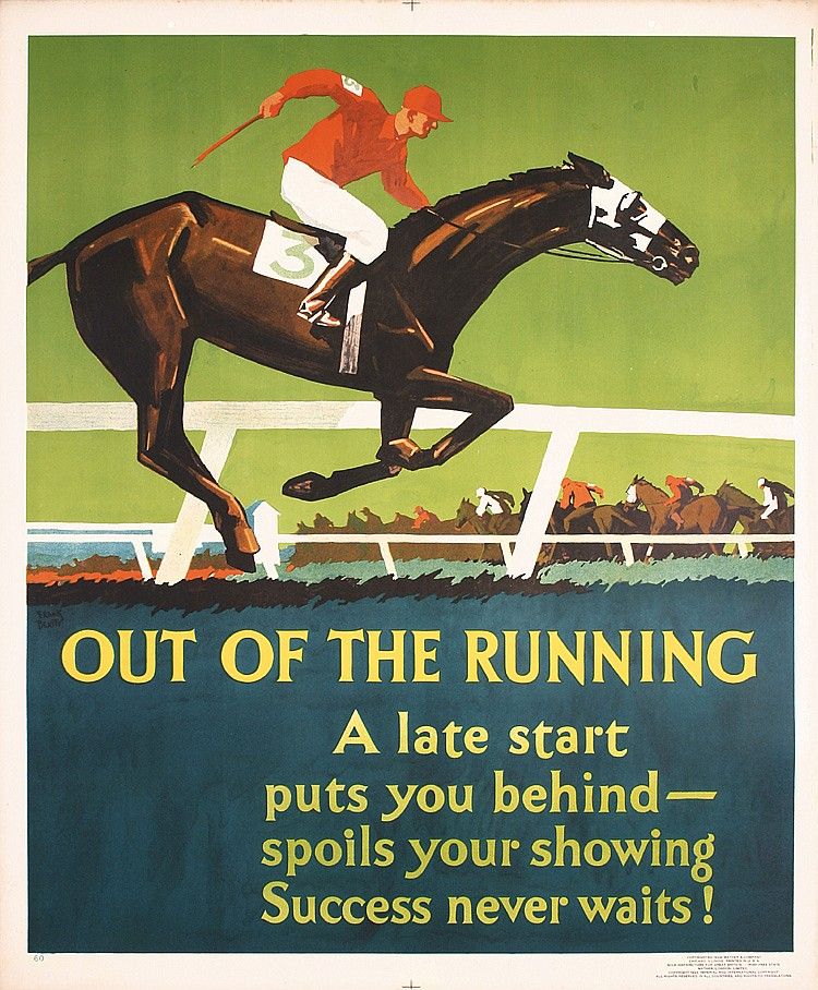 Out of the Running Vintage Horse Racing Workplace 1920 Fine Art Print