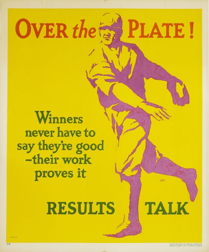 Over the Plate Results Talk Mather Business Motivational 1929 Fine Art Print